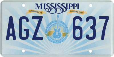 MS license plate AGZ637