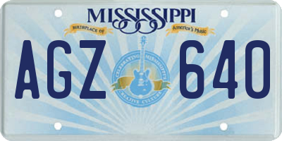 MS license plate AGZ640