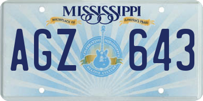 MS license plate AGZ643