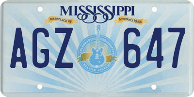 MS license plate AGZ647