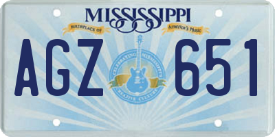 MS license plate AGZ651
