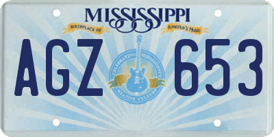 MS license plate AGZ653