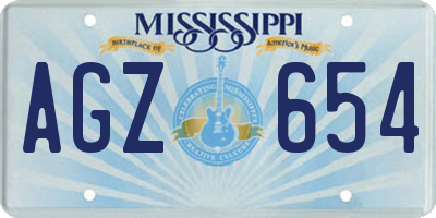 MS license plate AGZ654