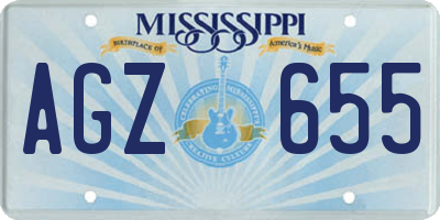 MS license plate AGZ655