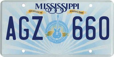 MS license plate AGZ660