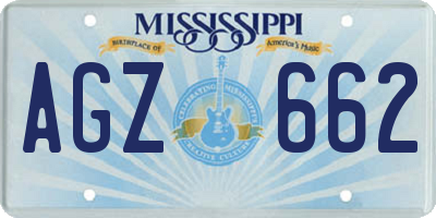 MS license plate AGZ662