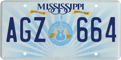 MS license plate AGZ664