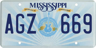 MS license plate AGZ669