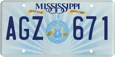 MS license plate AGZ671