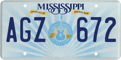MS license plate AGZ672