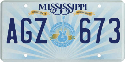 MS license plate AGZ673