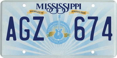 MS license plate AGZ674