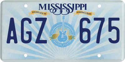 MS license plate AGZ675