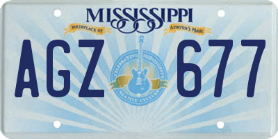 MS license plate AGZ677