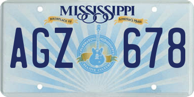 MS license plate AGZ678