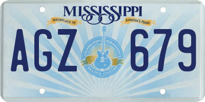 MS license plate AGZ679
