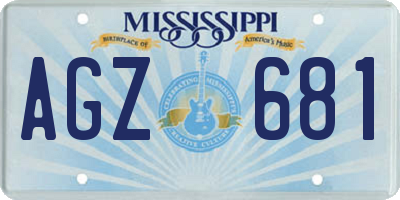 MS license plate AGZ681