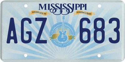 MS license plate AGZ683