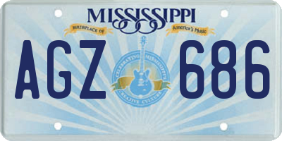 MS license plate AGZ686