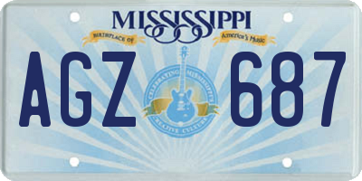 MS license plate AGZ687