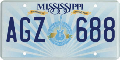 MS license plate AGZ688
