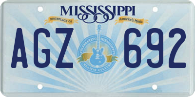 MS license plate AGZ692