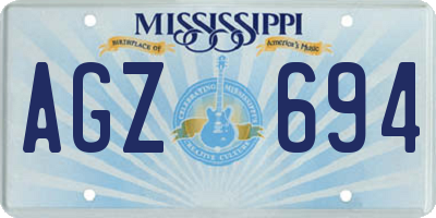 MS license plate AGZ694