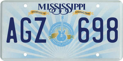 MS license plate AGZ698