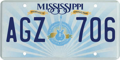 MS license plate AGZ706
