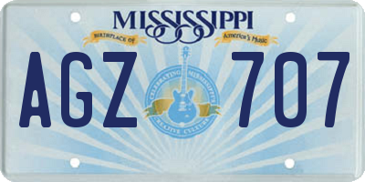 MS license plate AGZ707