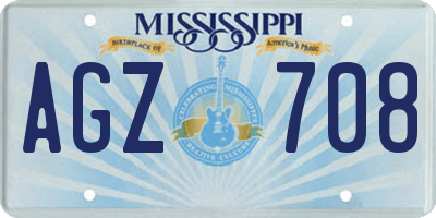 MS license plate AGZ708