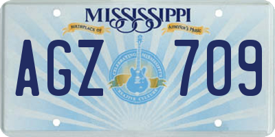 MS license plate AGZ709