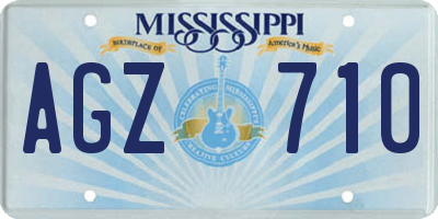 MS license plate AGZ710