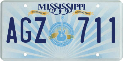 MS license plate AGZ711