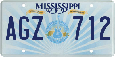 MS license plate AGZ712