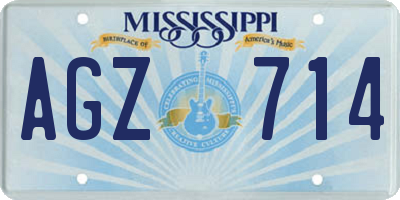 MS license plate AGZ714