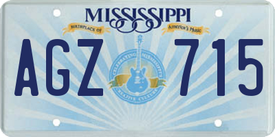 MS license plate AGZ715