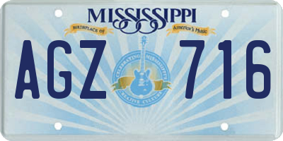 MS license plate AGZ716