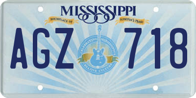 MS license plate AGZ718