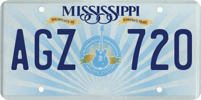 MS license plate AGZ720