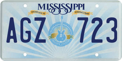MS license plate AGZ723