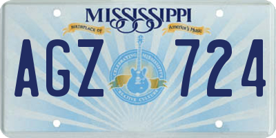 MS license plate AGZ724
