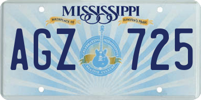 MS license plate AGZ725