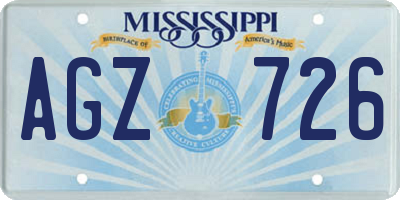 MS license plate AGZ726