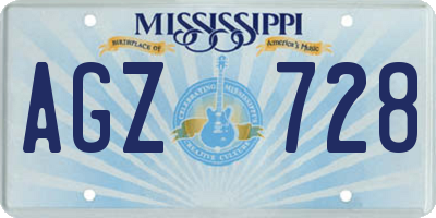 MS license plate AGZ728