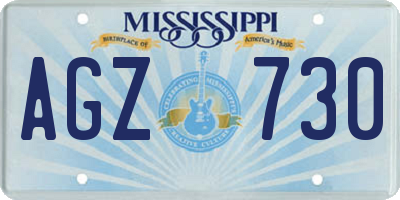 MS license plate AGZ730