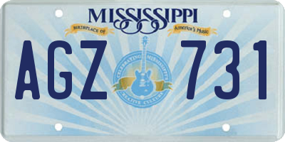 MS license plate AGZ731