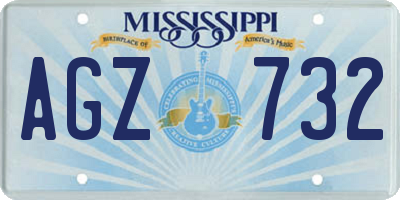 MS license plate AGZ732