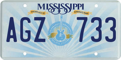 MS license plate AGZ733