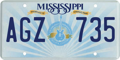 MS license plate AGZ735